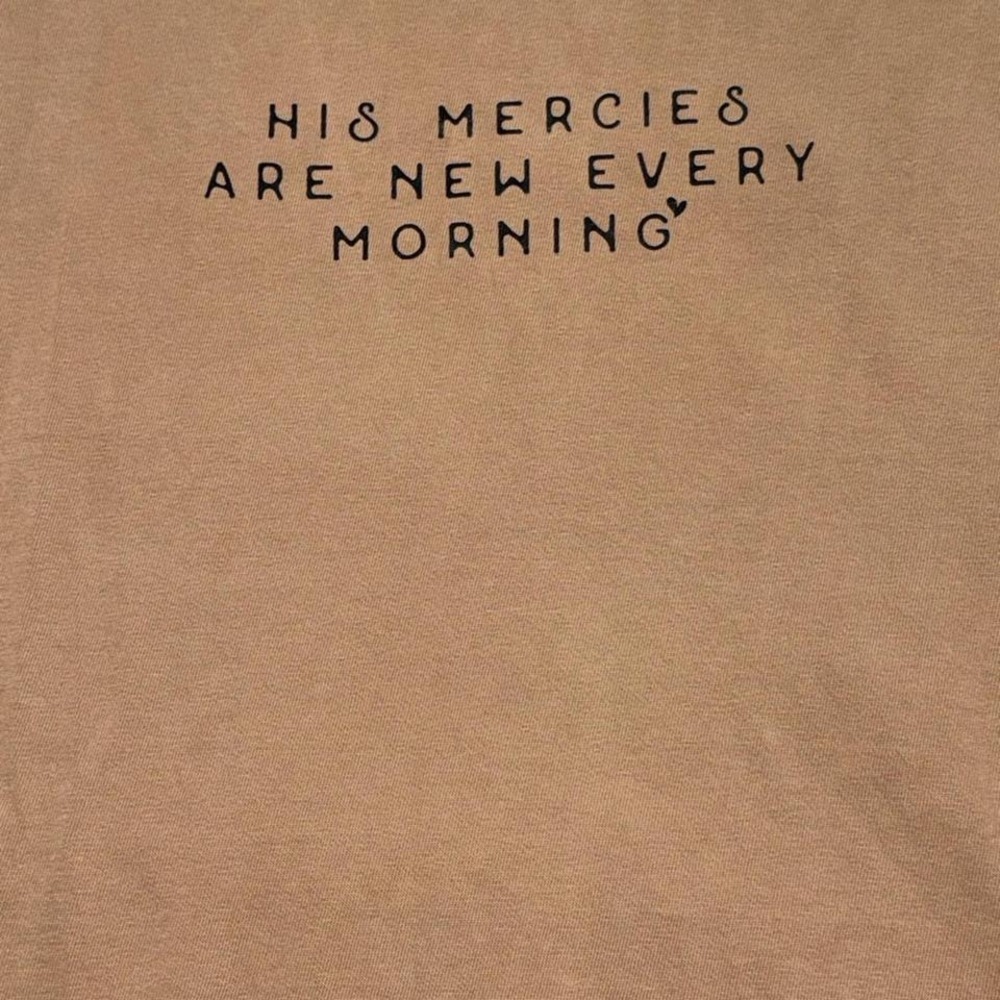 Brown Graphic Tee - "His Mercies Are New Every Morning" - Picture 2 of 4